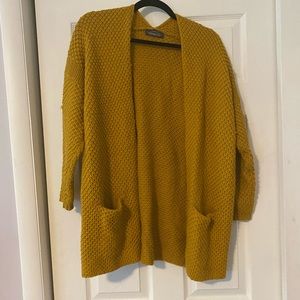 Yellow sweater cardigan
